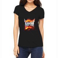 Tap Out Explosion  Long Sleeve Women's V-neck T-shirt | Artistshot