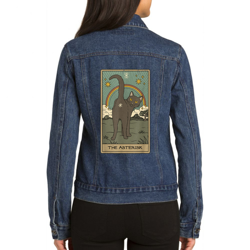 Tarot Card Cat The Asterisk Cosmic Graphic Ladies Denim Jacket by ReginaldLewisMay | Artistshot