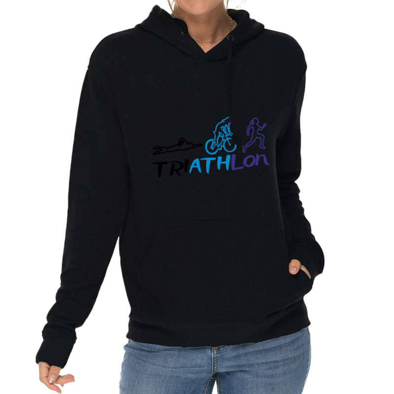 Thriatlon Woman Fitted Lightweight Hoodie by cm-arts | Artistshot