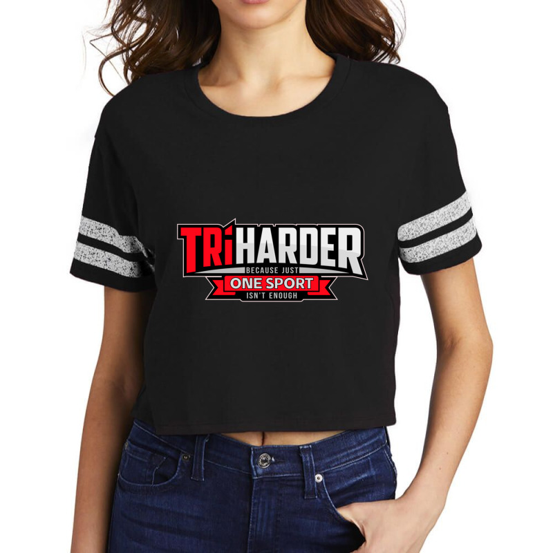 Tri Harder. Cool Design For Triathletes. Scorecard Crop Tee by cm-arts | Artistshot