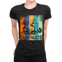 Triathlete  Swimming, Cycling And Running Triathlon Ladies Fitted T-shirt | Artistshot