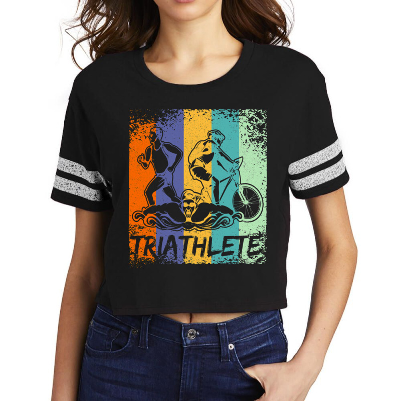 Triathlete  Swimming, Cycling And Running Triathlon Scorecard Crop Tee by cm-arts | Artistshot