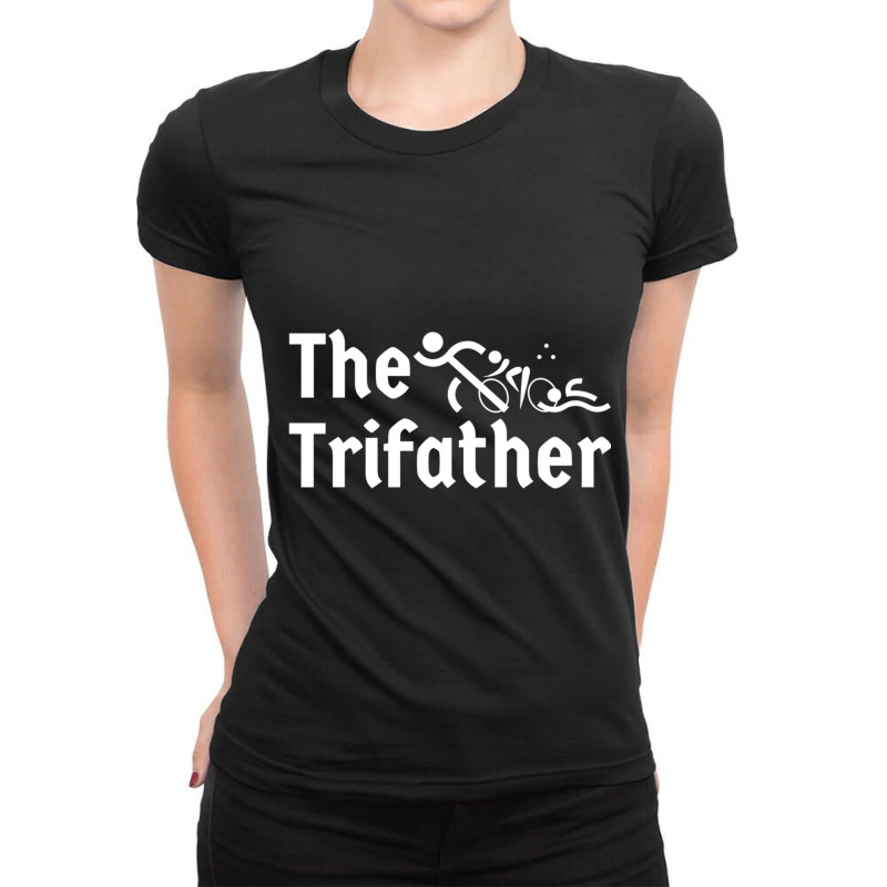 Triathlete Definition   Triathlon Dad  I Support My Fathers Threesome  Ladies Fitted T-Shirt by cm-arts | Artistshot