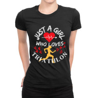 Triathlete Definition Just A  Who Loves Triathlon Ladies Fitted T-shirt | Artistshot