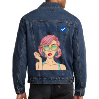 Fuckable Verified Blue Tick - Dark Humor Design Men Denim Jacket | Artistshot