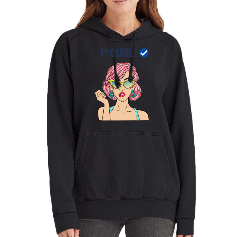 Fuckable Verified Blue Tick - Dark Humor Design Vintage Hoodie by OSWALDOLIMART | Artistshot