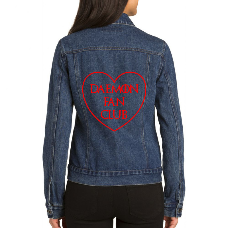 Daemon Fan Club Ladies Denim Jacket by cm-arts | Artistshot