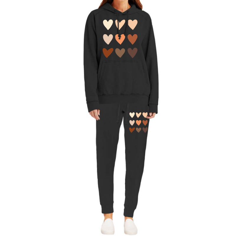 Melanin Skin Tone Hearts Hoodie & Jogger Set | Artistshot