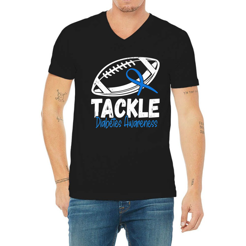 Tackle Diabetic Blue Diabetes Type 1 Awareness Warrior Men Premium T S V-Neck Tee by cm-arts | Artistshot