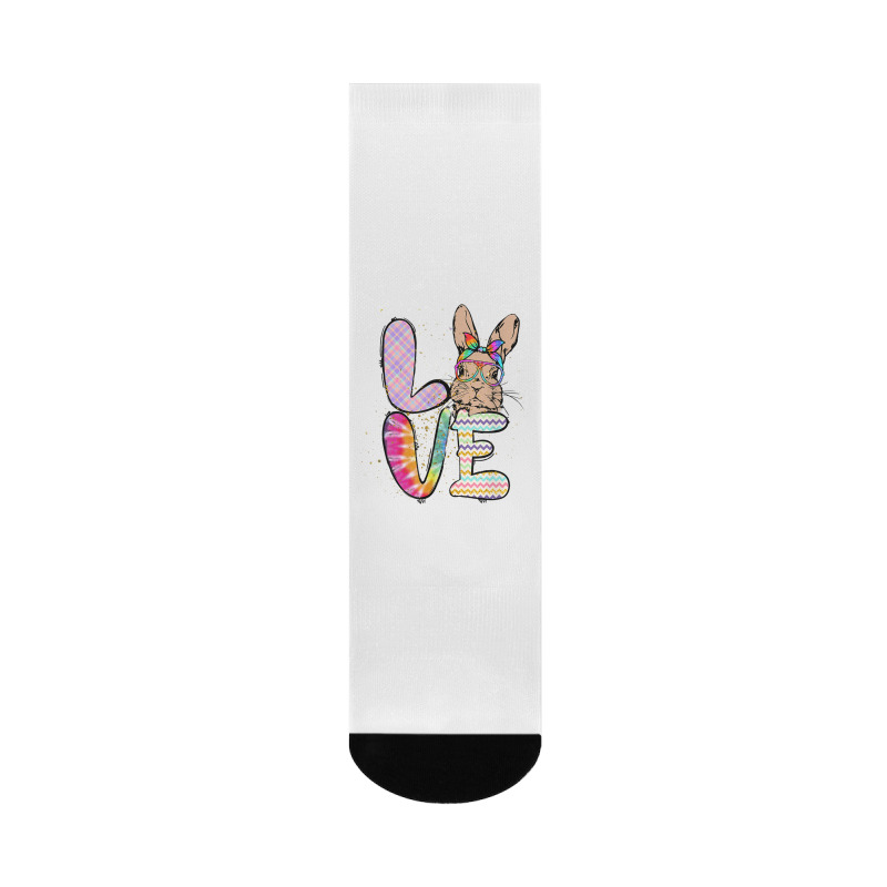 Funny Easter Bunny With Glasses For Women And Rabbit Lover T Shirt Crew Socks by cm-arts | Artistshot