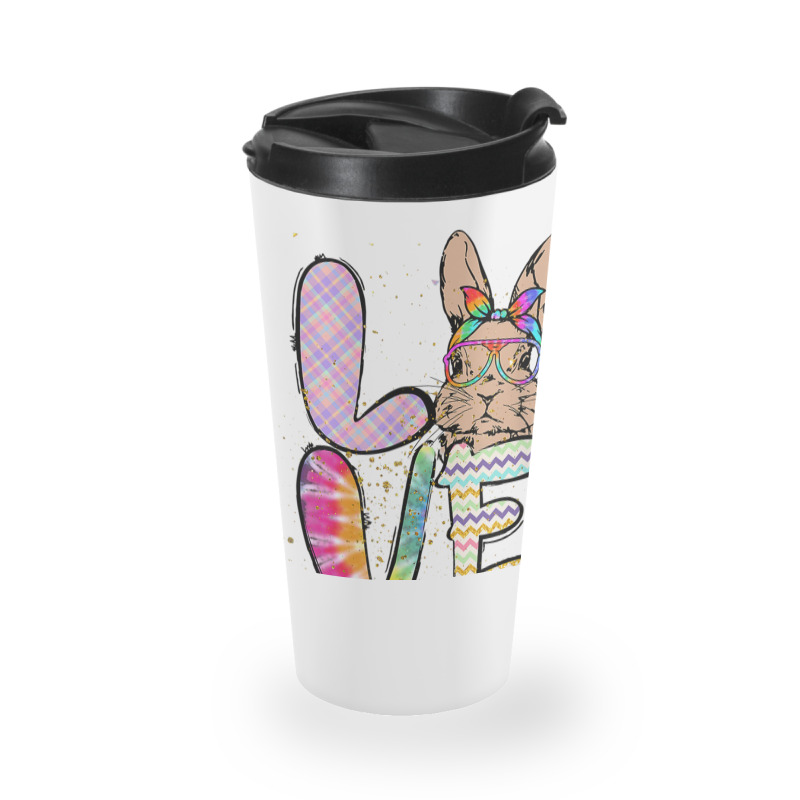 Funny Easter Bunny With Glasses For Women And Rabbit Lover T Shirt Travel Mug by cm-arts | Artistshot