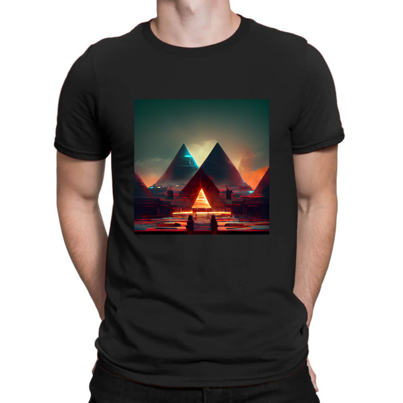 Cyberpunk Pyramids Of Ancient Egypt T-shirt | Artistshot