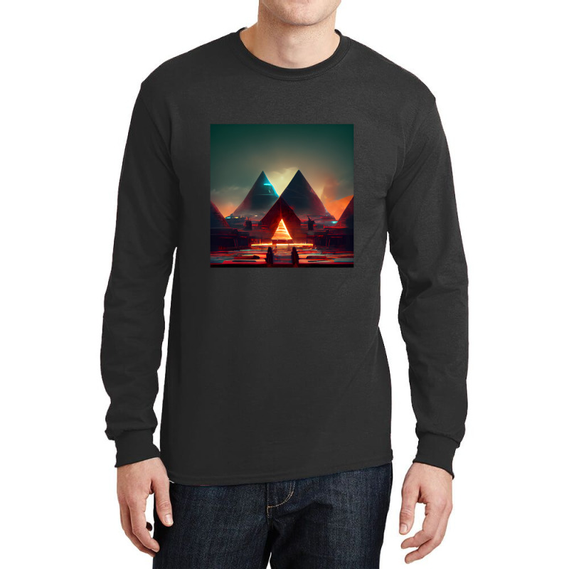 Cyberpunk Pyramids Of Ancient Egypt Long Sleeve Shirts | Artistshot