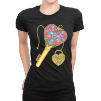 Love Key And Locket Ladies Fitted T-shirt | Artistshot