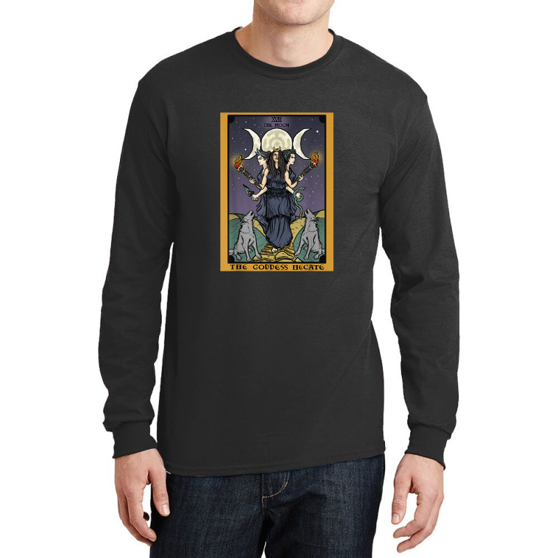 The Goddess Hecate Tarot Card Triple Moon Wiccan Pagan Witch Long Sleeve Shirts by ReginaldLewisMay | Artistshot