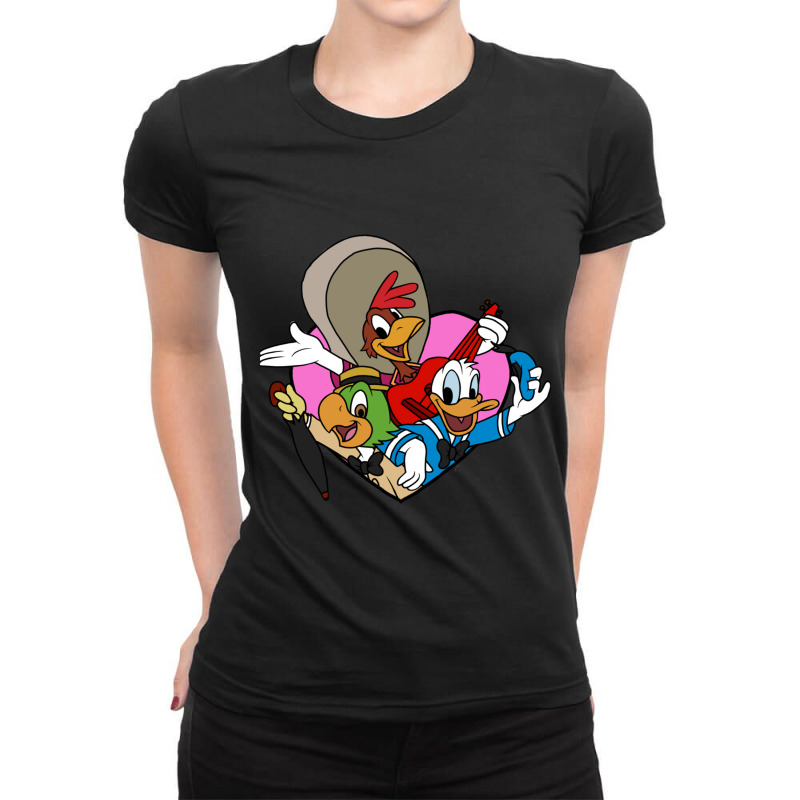 Three Caballeros Love Ladies Fitted T-Shirt by cm-arts | Artistshot