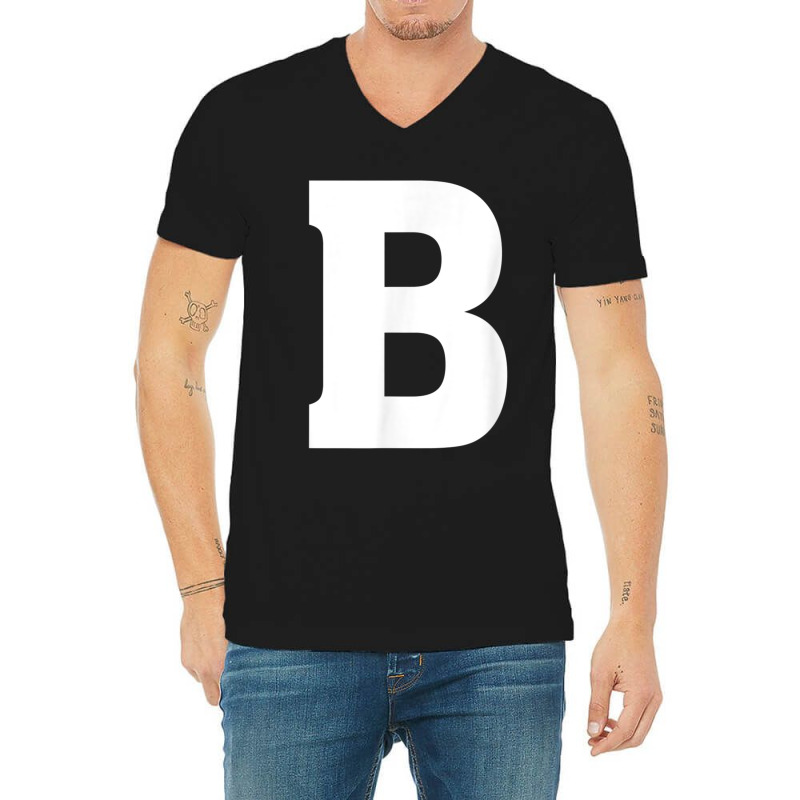 Letter B Capital Letter Alphabet V-Neck Tee by MillaLampman | Artistshot