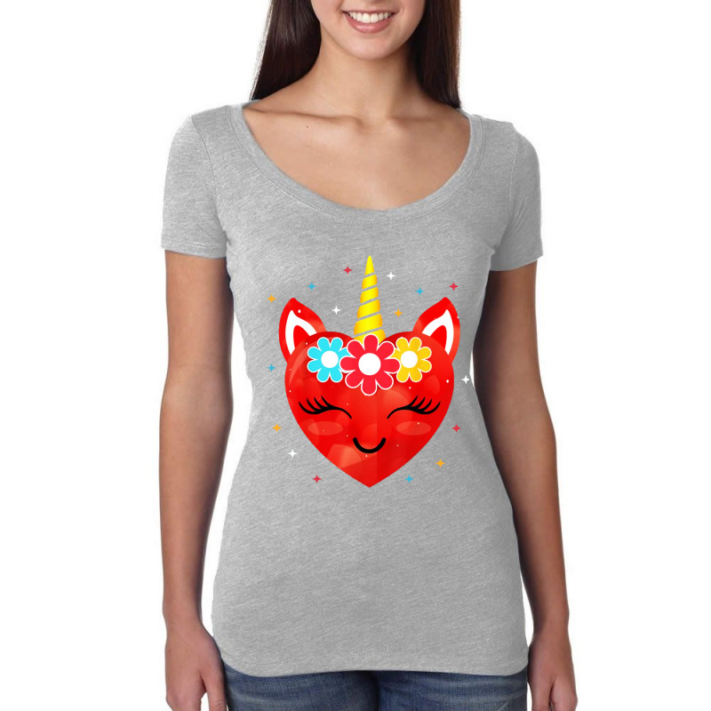 Cute Unicorn Heart Women's Triblend Scoop T-shirt | Artistshot