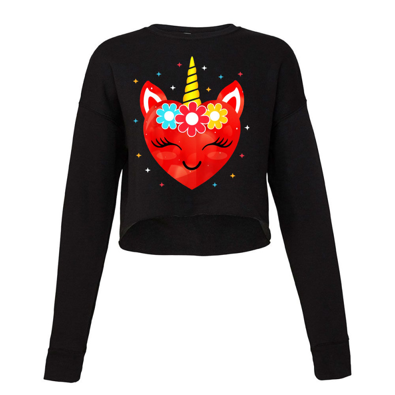 Cute Unicorn Heart Cropped Sweater | Artistshot