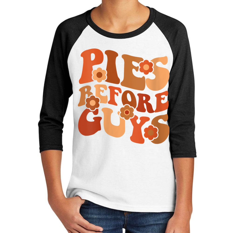 Womens Funny Thanksgiving Pies Before Guys For Women And Girls V Neck Youth 3/4 Sleeve by cm-arts | Artistshot