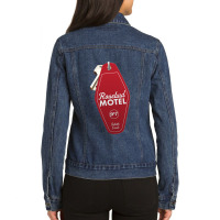 Schitts Creek Rosebud Motel Key Tag For Room 7, Retro Design In Red Ladies Denim Jacket | Artistshot