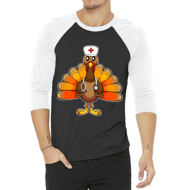 Nurse Turkey Medical Doctor Thanksgiving Dinner Costume Fan 3/4 Sleeve Shirt | Artistshot