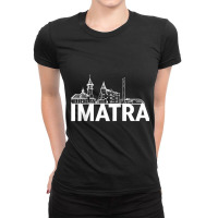 Imatra Finland City Skyline Silhouette Outline Sketch Raglan Baseball Ladies Fitted T-shirt | Artistshot