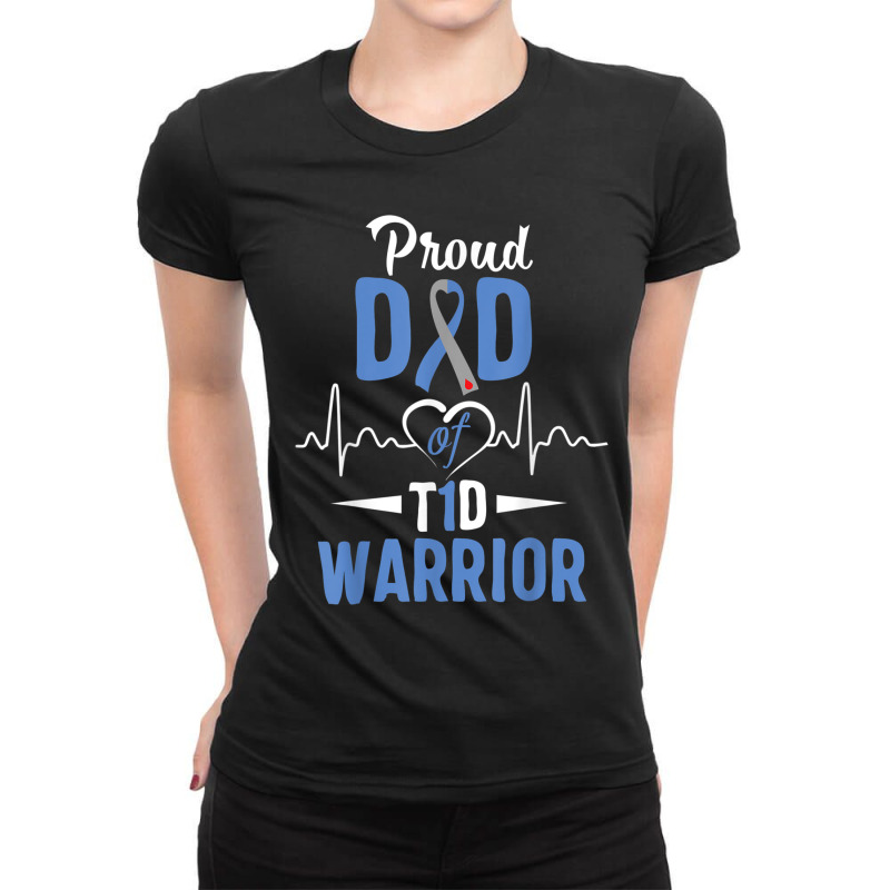 T1d Proud Dad Diabetes Awareness Type 1 Insulin Pancreas Ladies Fitted T-Shirt by RomanMikolyants | Artistshot