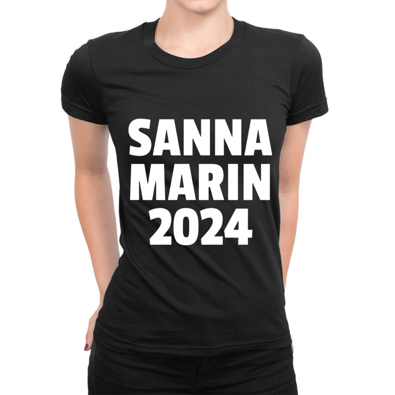 Sanna Marin 2024 - Sanna Marin - Sanna For Ladies Fitted T-Shirt by cm-arts | Artistshot