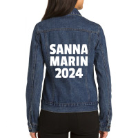 Sanna Marin 2024 - Sanna Marin - Sanna For Ladies Denim Jacket | Artistshot