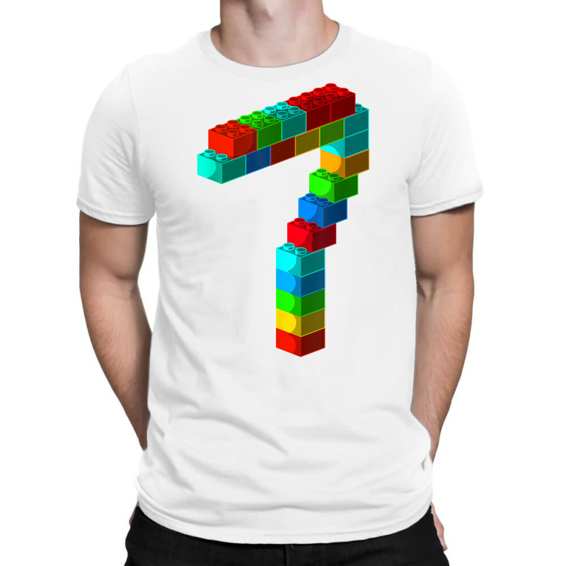 Cute Block Building 7th Birthday Gift 7 Years Old Boys Girls T Shirt T-shirt | Artistshot