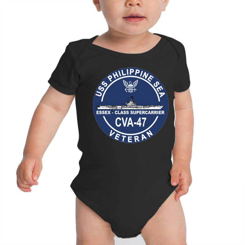 Uss Philippine Sea Cva 47 Veteran Long Sleeve T Shirt Baby Bodysuit by cm-arts | Artistshot