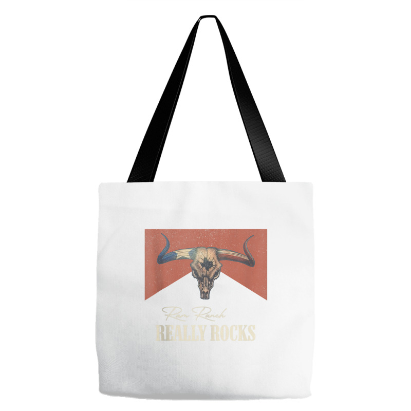 Ram Ranch Really Rocks Vintage Bull Skull Western Country Tank Top Tote Bags | Artistshot