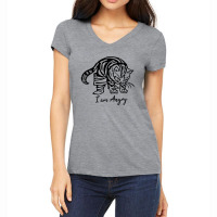 Angry Cat Minimalist Line Art Women's V-neck T-shirt | Artistshot