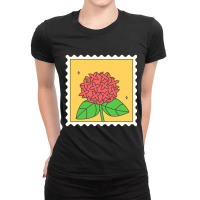 Jungle Geranium Flower Stamp Ladies Fitted T-shirt | Artistshot