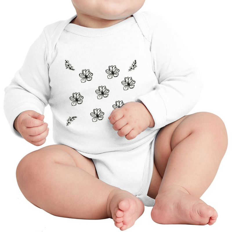 Black And White Pattern 7 Long Sleeve Baby Bodysuit by antoniohollie | Artistshot