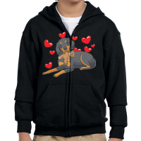 Funny T  Shirt Austrian Black And Tan Hound With Hearts T  Shirt Youth Zipper Hoodie | Artistshot