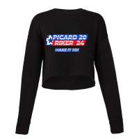 Picard Riker 2024 Make It So Politics Election Parody Funny Raglan Bas Cropped Sweater | Artistshot