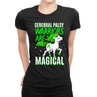 Cerebral Palsy Warrior Magical Unicorn Ataxic Green Ribbon Ladies Fitted T-shirt | Artistshot