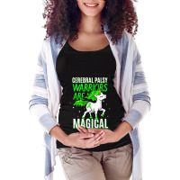 Cerebral Palsy Warrior Magical Unicorn Ataxic Green Ribbon Maternity Scoop Neck T-shirt | Artistshot