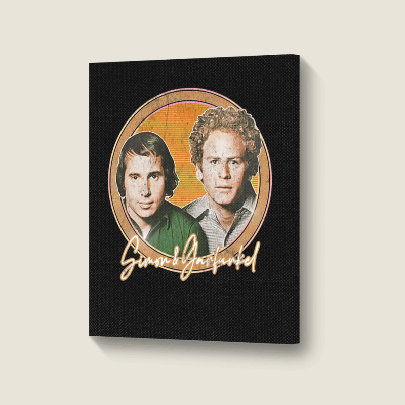 Simon Amp Garfunkel Retro Style Fan Design Portrait Canvas Print | Artistshot