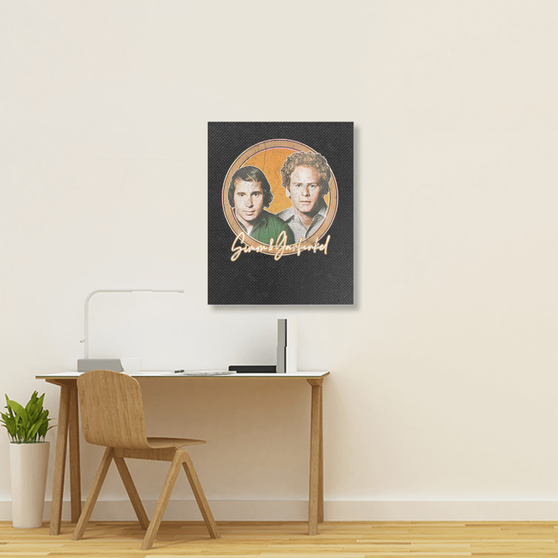 Simon Amp Garfunkel Retro Style Fan Design Portrait Canvas Print | Artistshot