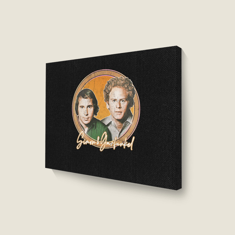 Simon Amp Garfunkel Retro Style Fan Design Landscape Canvas Print | Artistshot