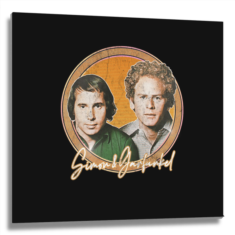 Simon Amp Garfunkel Retro Style Fan Design Metal Print Square | Artistshot