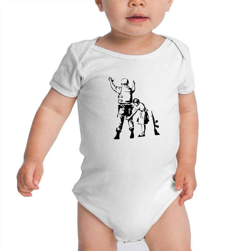 Banksy Girl Searching Soldier Baby Bodysuit | Artistshot