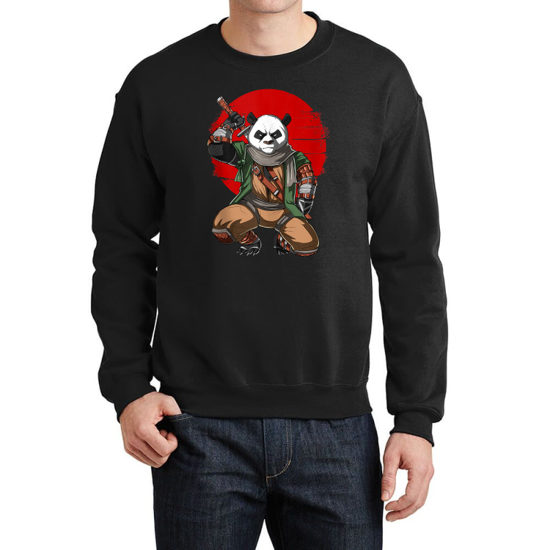 Panda Bear Ninja Samurai Warrior Funny Kung Fu Animal Kids Crewneck Sweatshirt by Frank J Mitchell | Artistshot