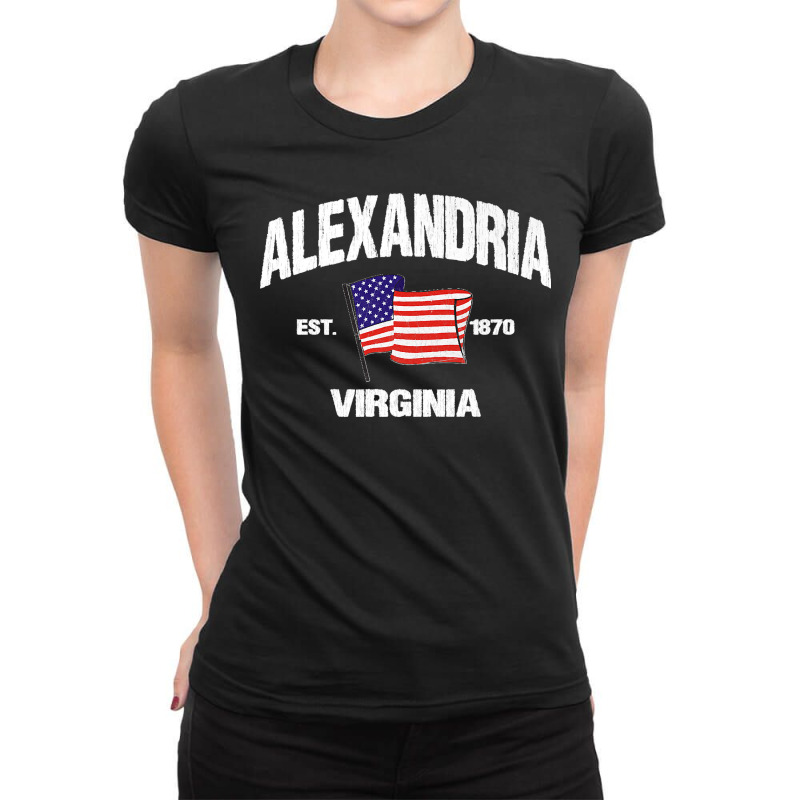 Alexandria Virginia Va Usa Stars & Stripes Vintage Style Premium Ladies Fitted T-Shirt by kevinnichols | Artistshot