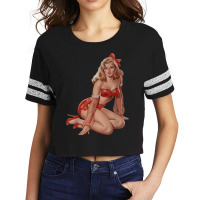 Hot Blonde Pin Up Girl Heels Red Lingerie Retro Pinup Girl Scorecard Crop Tee | Artistshot