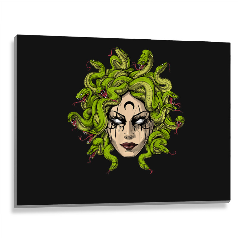 Medusa Greek Goddess Snakes Ancient Greece Mythology Gothic Metal Print Horizontal | Artistshot