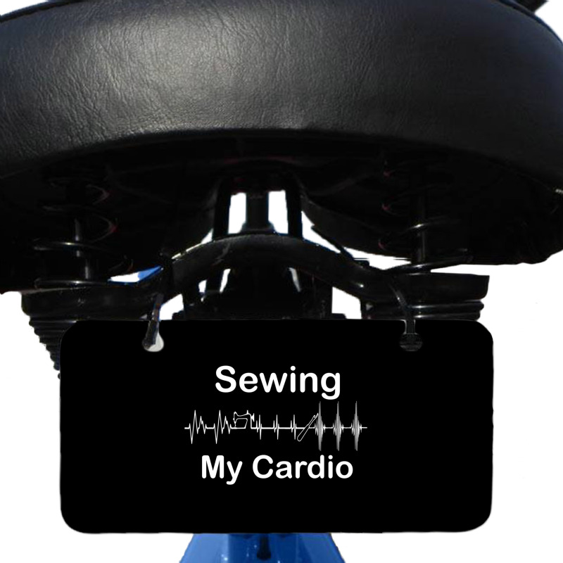 Funny Sewing Is My Cardio Workout I Workout Every Time I Sew Long Slee Bicycle License Plate | Artistshot